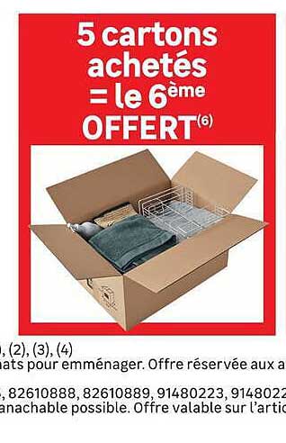 5 cartons achetés = le 6ème OFFERT(6)