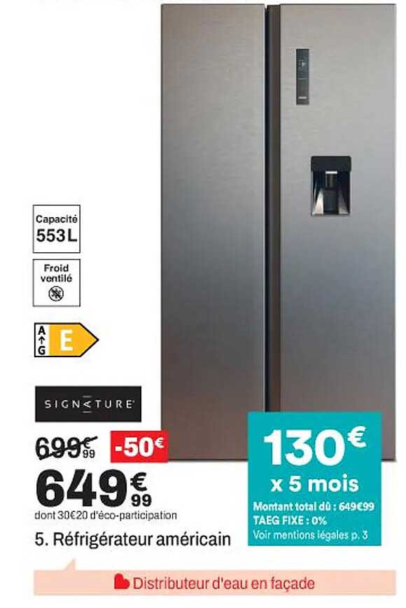 5. Réfrigérateur américain