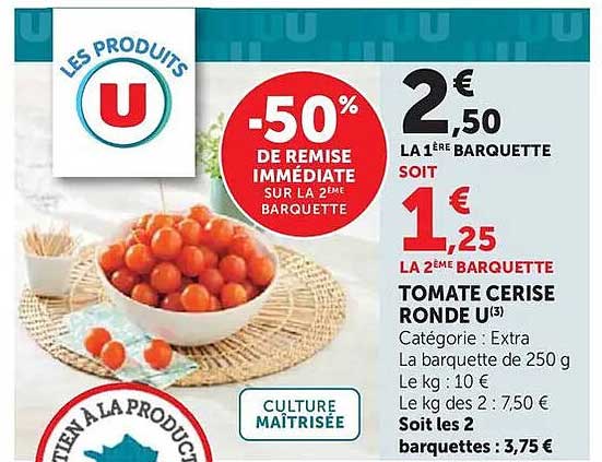 -50% DE REMISE IMMÉDIATE SUR LA 2ÈME BARQUETTE