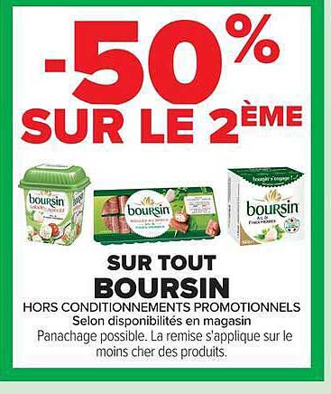 -50% SUR LE 2ÈME SUR TOUT BOURSIN