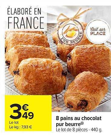 8 pains au chocolat pur beurre