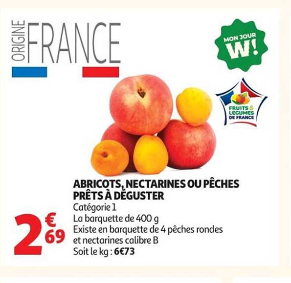 ABRICOTS, NECTARINES OU PÊCHES PRÊTS À DÉGUSTER