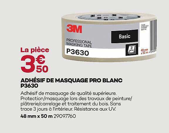 ADHÉSIF DE MASQUAGE PRO BLANC P3630