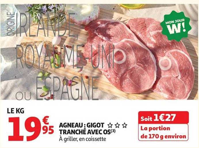 AGNEAU : GIGOT TRANCHÉ AVEC OS