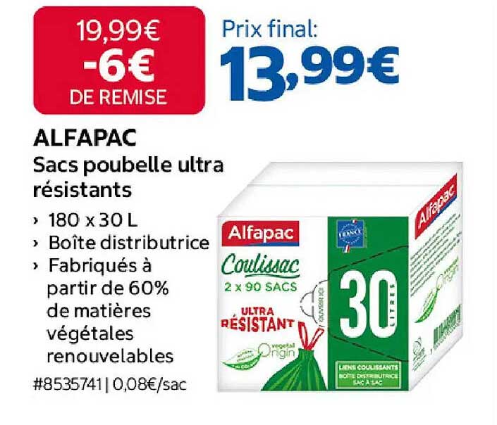 ALFAPAC Sacs poubelle ultra résistants