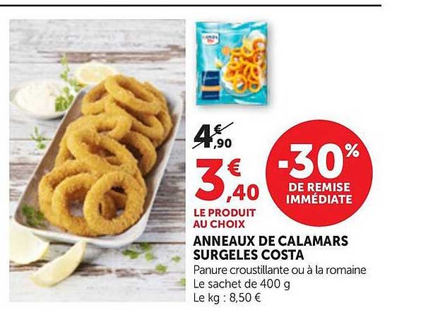ANNEAUX DE CALAMARS SURGELES COSTA