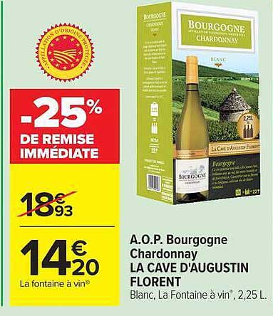 A.O.P. Bourgogne Chardonnay LA CAVE D'AUGUSTIN FLORENT