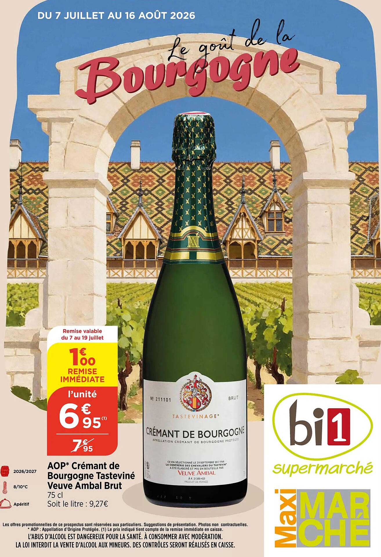 AOP* Crémant de Bourgogne Tasteviné Veuve Ambal Brut 75 cl