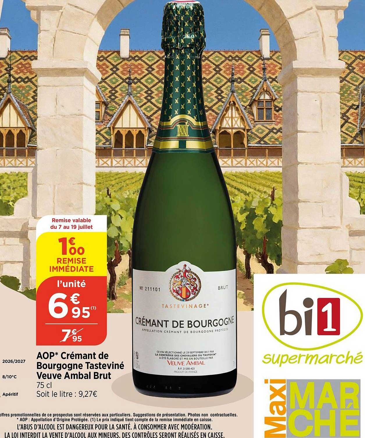 AOP* Crémant de Bourgogne Tasteviné Veuve Ambal Brut