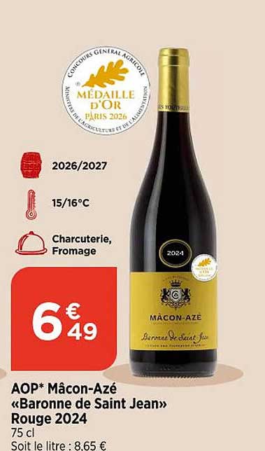 AOP* Mâcon-Azé «Baronne de Saint Jean» Rouge 2024