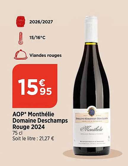 AOP* Monthélie Domaine Deschamps Rouge 2024