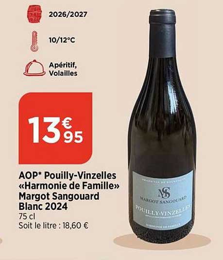 AOP* Pouilly-Vinzelles «Harmonie de Famille» Margot Sangouard Blanc 2024