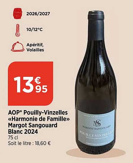 AOP* Pouilly-Vinzelles «Harmonie de Famille» Margot Sangouard Blanc 2024