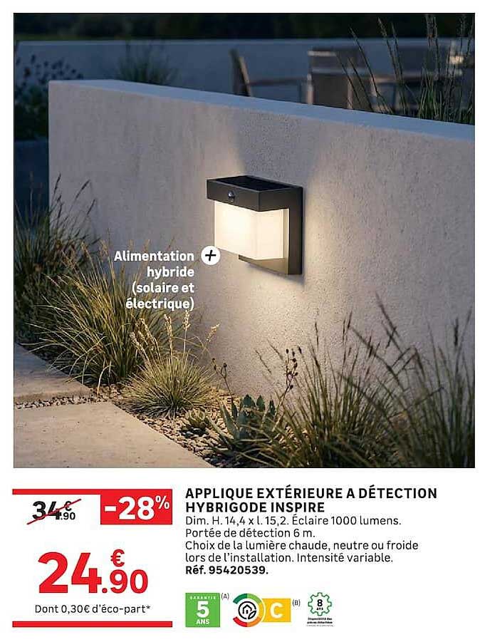 APPLIQUE EXTÉRIEURE A DÉTECTION HYBRIGODE INSPIRE