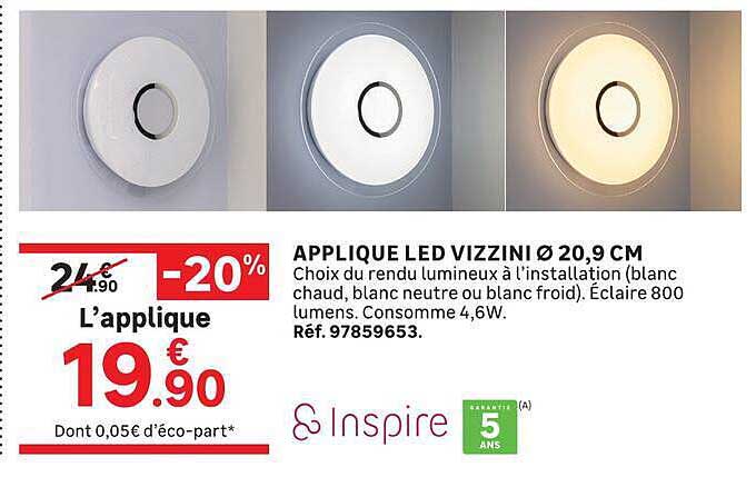 APPLIQUE LED VIZZINI Ø 20,9 CM