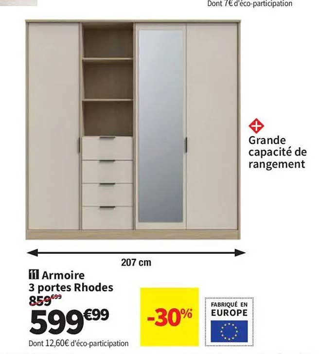 Armoire 3 portes Rhodes