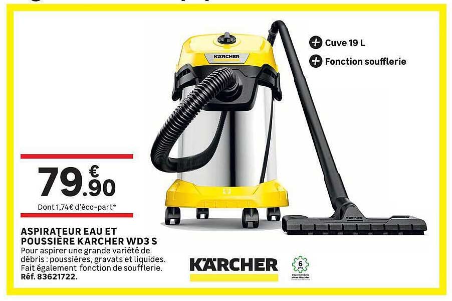 ASPIRATEUR EAU ET POUSSIÈRE KARCHER WD3 S
