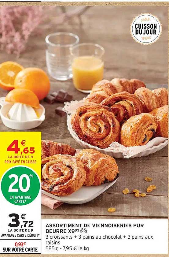 ASSORTIMENT DE VIENNOISERIES PUR BEURRE X9