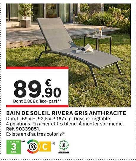 BAIN DE SOLEIL REVRA GRIS ANTHRACITE