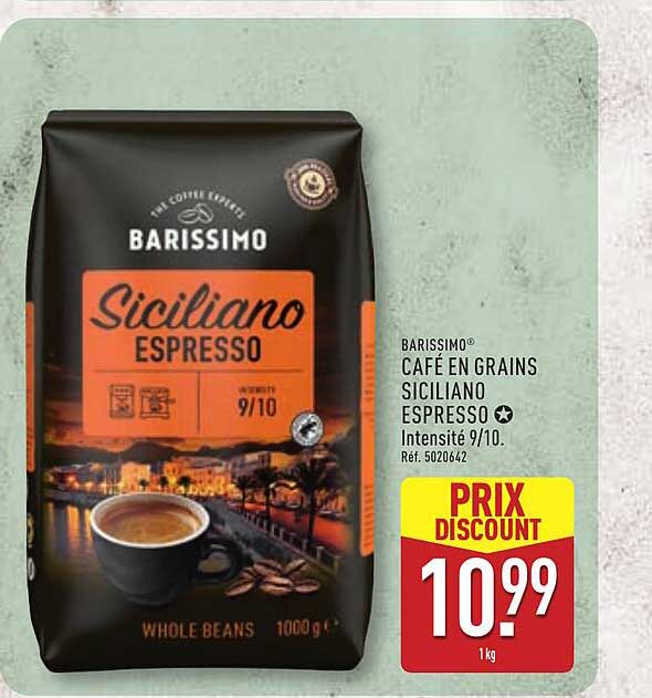 BARISSIMO CAFÉ EN GRAINS SICILIANO ESPRESSO Intensité 9/10.