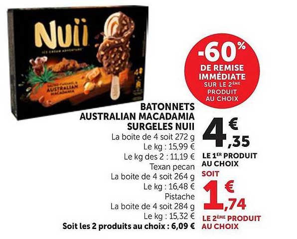 BATONNETS AUSTRALIAN MACADAMIA SURGELES NUII