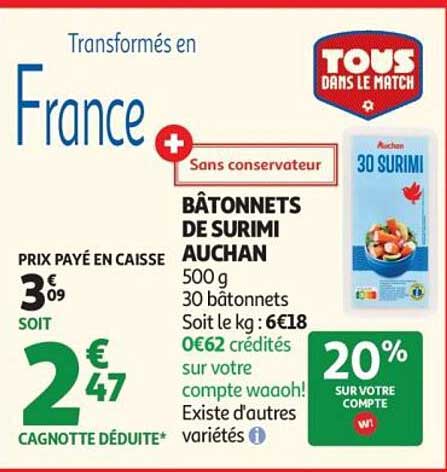 BÂTONNETS DE SURIMI AUCHAN