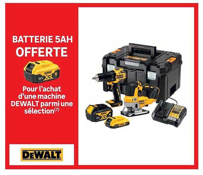 BATTERIE 5AH OFFERTE Pour l’achat d’une machine DEWALT parmi une sélection(7)