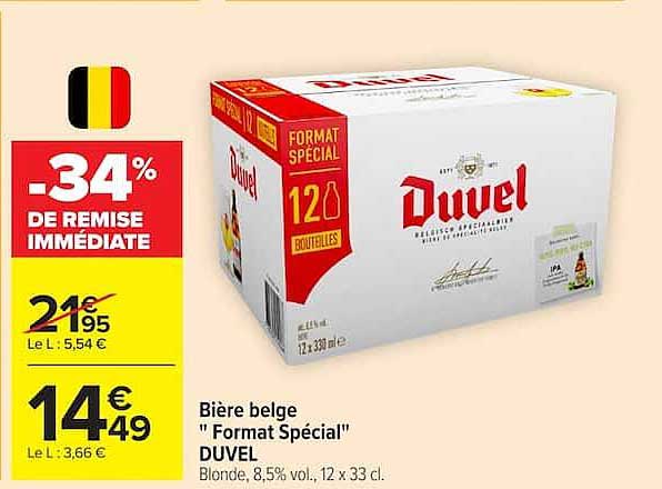 Bière belge " Format Spécial" DUVEL