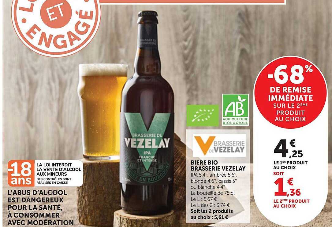 BIERE BIO BRASSERIE VEZELAY