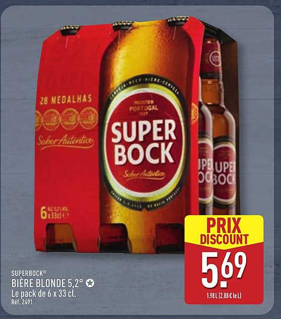 BIÈRE BLONDE 5,2° Le pack de 6 x 33 cl.