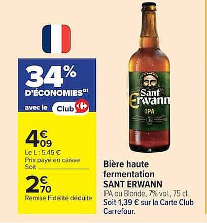 Biere haute fermentation SANT ERWANN