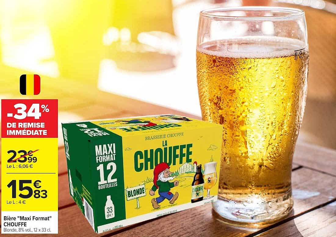 Bière "Maxi Format" CHOUFFE Blonde, 8% vol., 12 x 33 cl.