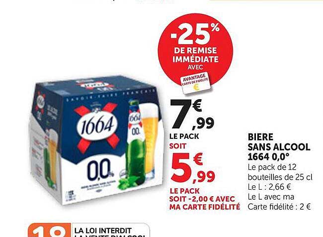 BIERE SANS ALCOOL 1664 0,0°