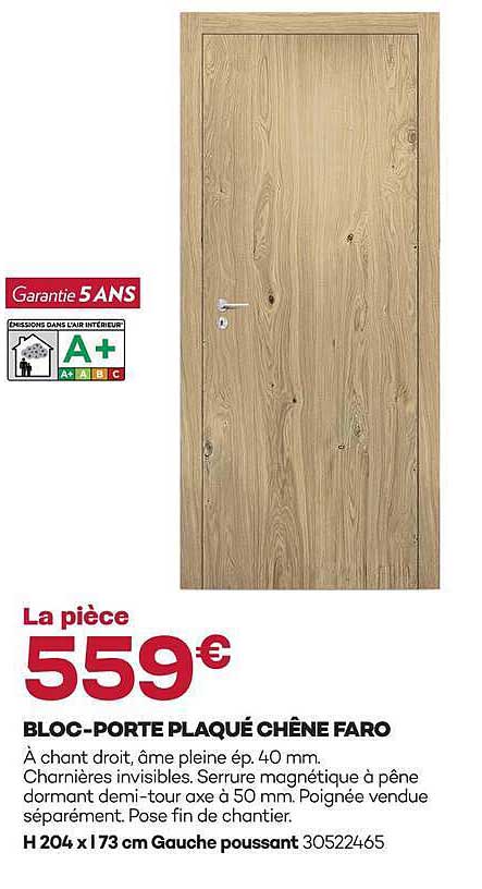 BLOC-PORTE PLAQUÉ CHÊNE FARO