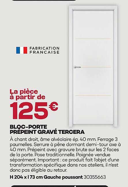 BLOC-PORTE PRÉPEINT GRAVÉ TERCERA