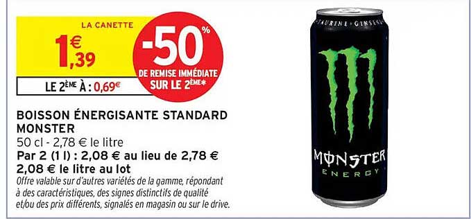 BOISSON ÉNERGISANTE STANDARD MONSTER