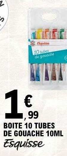 BOITE 10 TUBES DE GOUACHE 10ML Esquisse