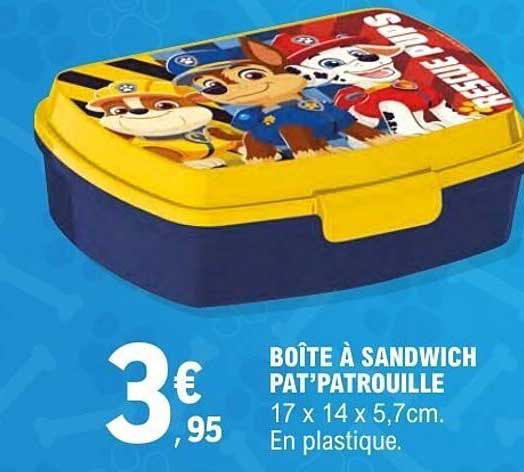 BOÎTE À SANDWICH PAT’PATROUILLE 17 x 14 x 5,7 cm. En plastique.