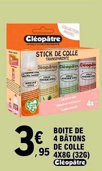 BOITE DE 4 BÂTONS DE COLLE 4X8G (32G) Cléopâtre
