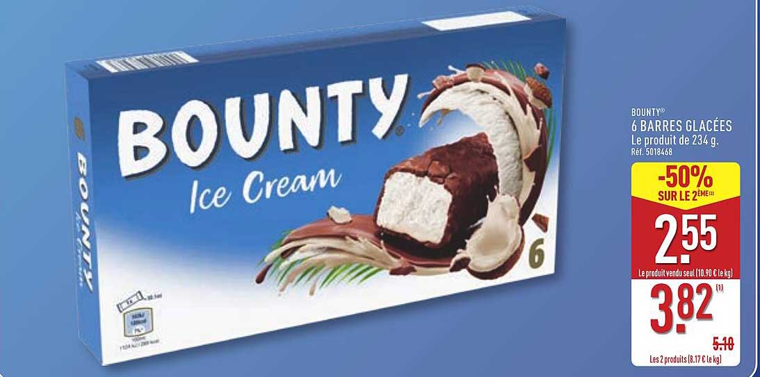 Bounty 6 barres glacées