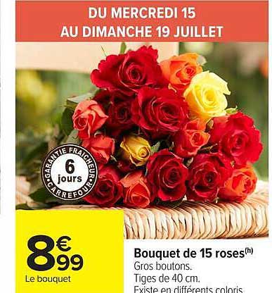 Bouquet de 15 roses(h)