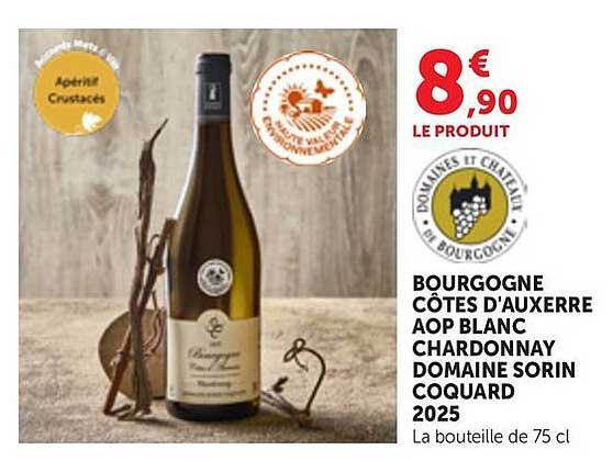 BOURGOGNE CÔTES D'AUXERRE AOP BLANC CHARDONNAY DOMAINE SORIN COQUARD 2025