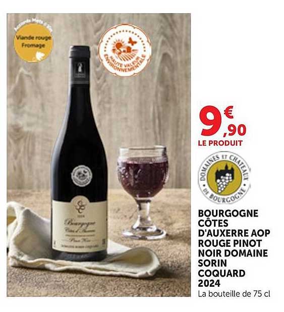BOURGOGNE CÔTES D'AUXERRE AOP ROUGE PINOT NOIR DOMAINE SORIN COQUARD 2024