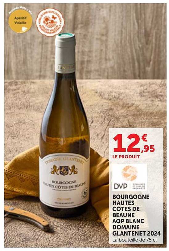 BOURGOGNE HAUTES COTES DE BEAUNE AOP BLANC DOMAINE GLANTENET 2024