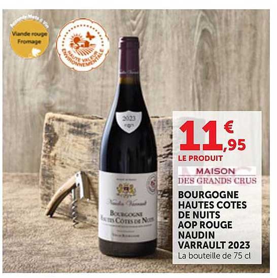 BOURGOGNE HAUTES COTES DE NUITS AOP ROUGE NAUDIN VARRAULT 2023