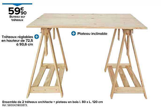 Bureau sur tréteaux