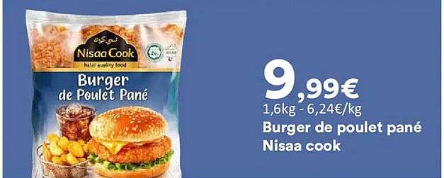 Burger de poulet pané Nisaa cook
