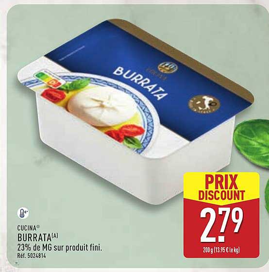 BURRATA(A) 23% de MG sur produit fini. Réf. 5024814