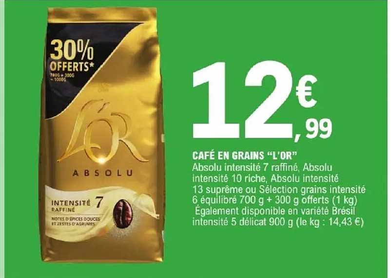 CAFÉ EN GRAINS “L’OR”