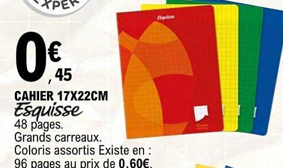 CAHIER 17X22CM Esquisse